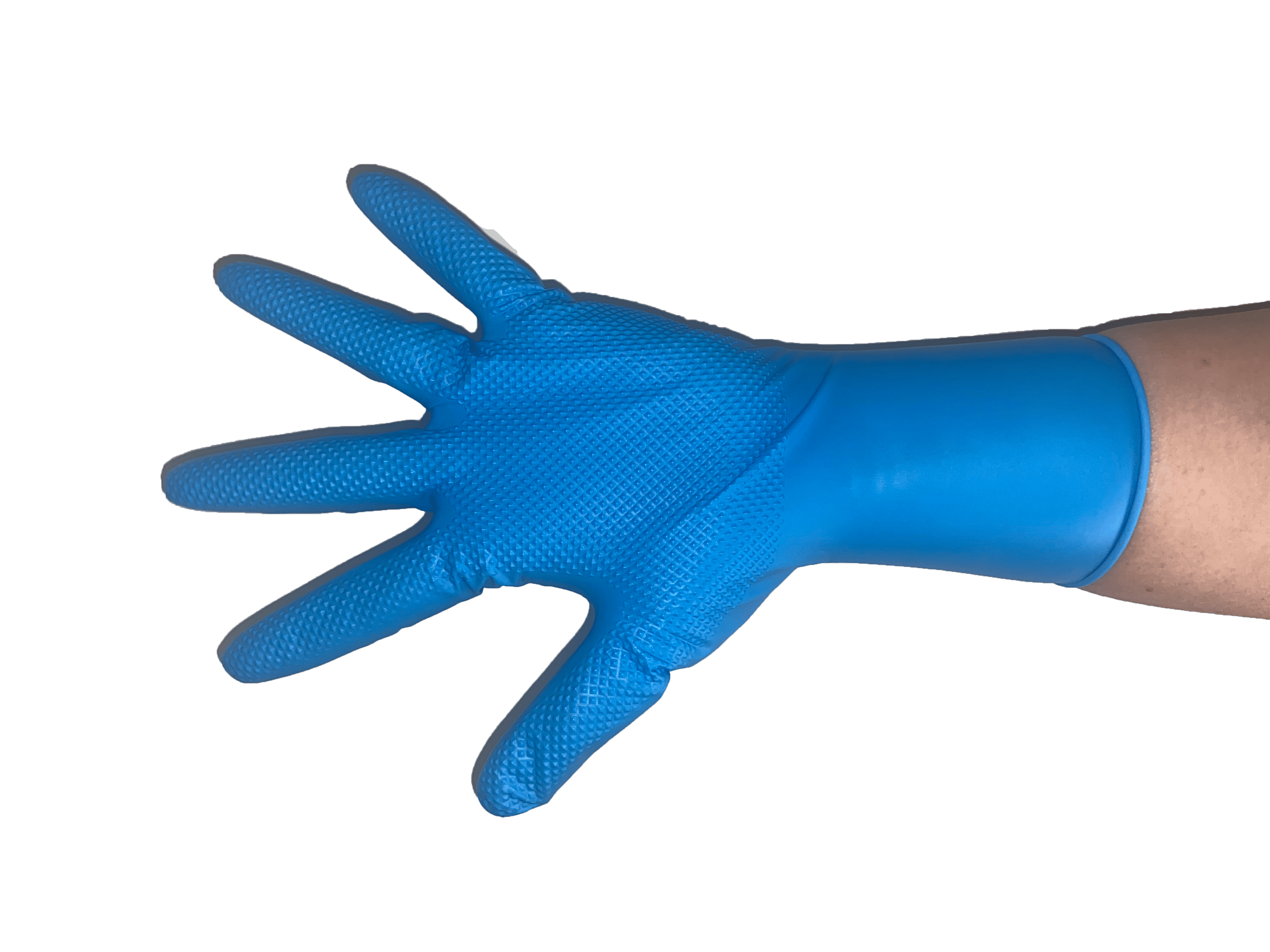 Gant nitrile bleu manchette longue XTRA GRIP